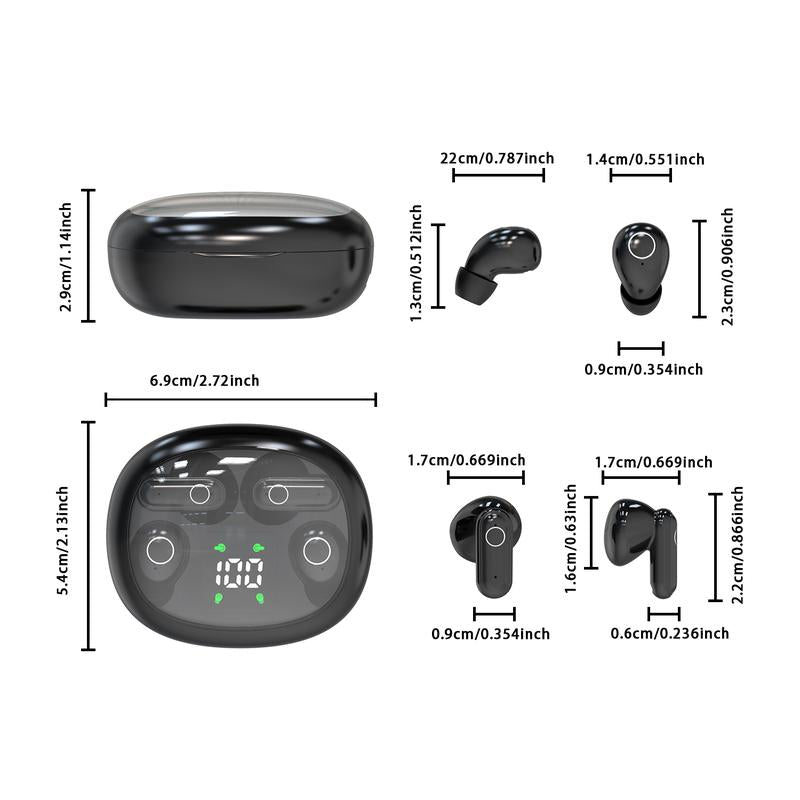 Wireless Bluetooth Headphones,Tiny Size Invisible Earbuds,Waterproof Headsets,With Mic,Sleep and Sports Earphones Set, 2 Pairs, Mini and Short Handle Design,For Work Sport Sleeping
