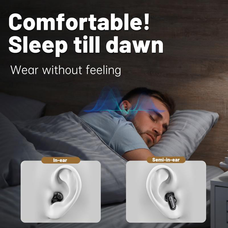 Wireless Bluetooth Headphones,Tiny Size Invisible Earbuds,Waterproof Headsets,With Mic,Sleep and Sports Earphones Set, 2 Pairs, Mini and Short Handle Design,For Work Sport Sleeping