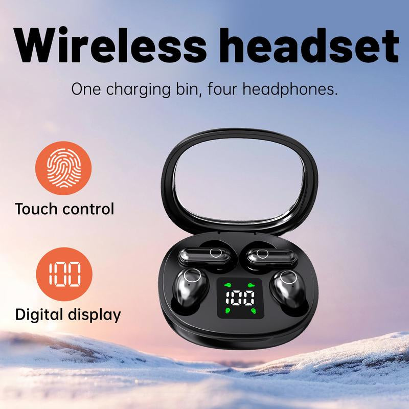 Wireless Bluetooth Headphones,Tiny Size Invisible Earbuds,Waterproof Headsets,With Mic,Sleep and Sports Earphones Set, 2 Pairs, Mini and Short Handle Design,For Work Sport Sleeping
