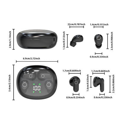 Wireless Bluetooth Headphones，Tiny Size Invisible Earbuds，Waterproof Headsets，With Mic，Sleep and Sports Earphones Set, 2 Pairs, Mini and Short Handle Design，For Work Sport Sleeping